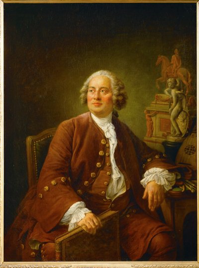 Portræt af billedhuggeren Edme Bouchardon ... af Francois-Hubert Drouais