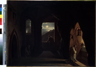 "Monks in a Cave" (Monks in a Cave) Maleri af Francois Marius Granet (1775-1849) Begyndelsen af ​​det 19. århundrede Dim. 74,5x100 cm Eremitagemuseet, Sankt Petersborg af Francois Marius Granet