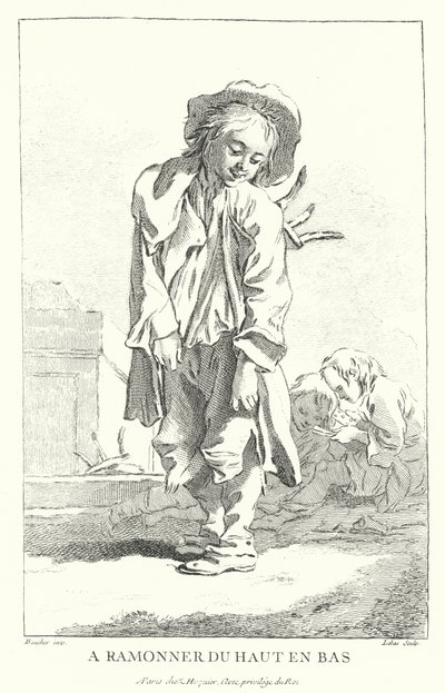 Skorstensfejer (gravering) af Francois (after) Boucher