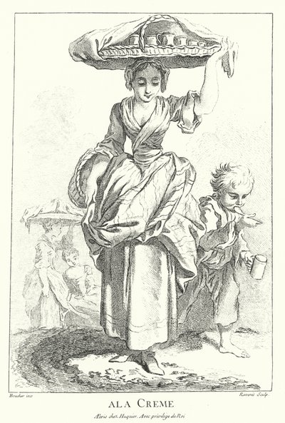 Flødesælger (gravering) af Francois (after) Boucher