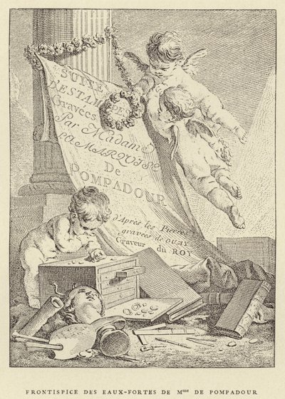 Frontispice af raderingerne af Madame de Pompadour (gravering) af Francois (after) Boucher
