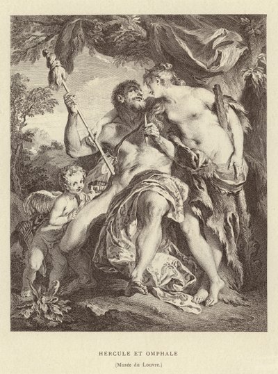 Hercules og Omphale af Francois (after) Boucher