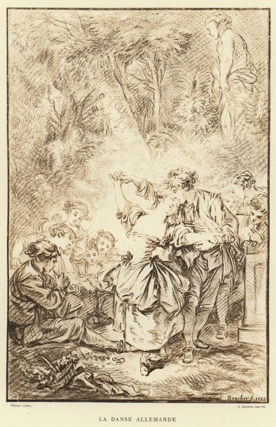 Den tyske dans (gravering) af Francois (after) Boucher
