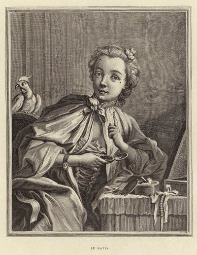 The Morning (gravering) af Francois (after) Boucher