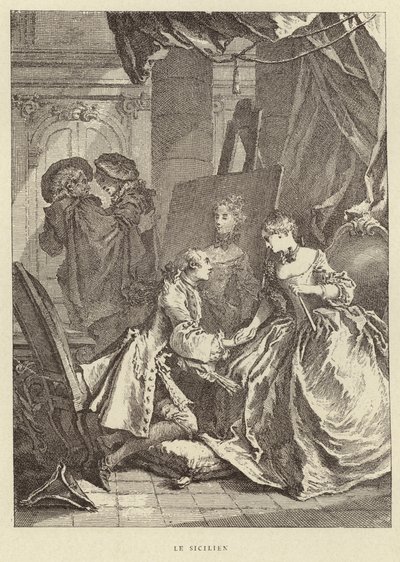 Den sicilianske (gravering) af Francois (after) Boucher