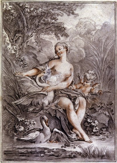 Leda og Svanen af Francois (after) Boucher