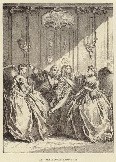 Les Precieuses Ridicules (gravering) af Francois (after) Boucher