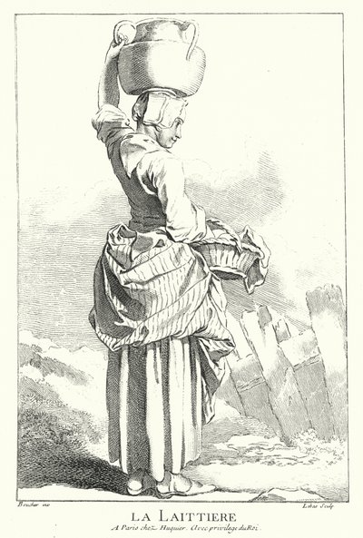 Mælkepige (gravering) af Francois (after) Boucher