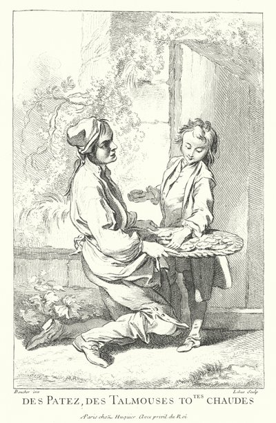 Konditorsælger (gravering) af Francois (after) Boucher
