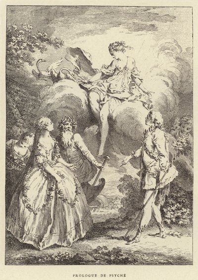 Prologue de Psyche (gravering) af Francois (after) Boucher