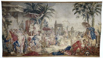 Det kinesiske marked, Fremstilling Royale de Beauvais af Francois (after) Boucher