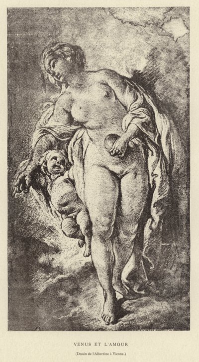 Venus og kærlighed af Francois (after) Boucher