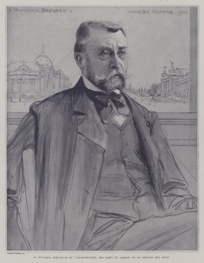 Joseph-Antoine Bouvard, fransk arkitekt og administrator (litho) af Francois (after) Flameng