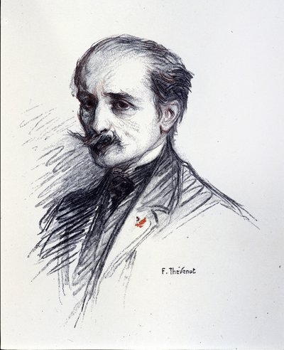 Portræt af Edmond Rostand. (1868-1918) Tegning af Thévenot François (1856-1943). af Francois (after) Thevenot