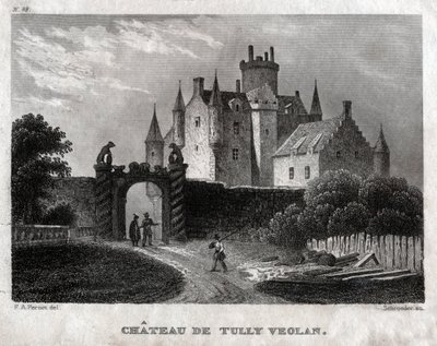 Craighall Castle. (Gravering, ca. 1830) af Francois Alexandre (after) Pernot