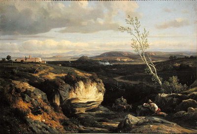 Italiensk Landskab af Francois Antoine Leon Fleury