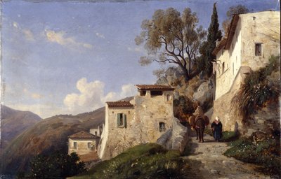 På Genova-vejen, nær Nice af Francois Antoine Leon Fleury