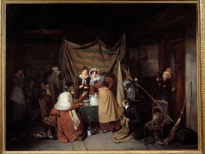 En sibylle, der siger godt eventyr til unge mænd, maleri af Francois Auguste Biard (1799-1882) 1827 Lyon, Musee des Beaux Arts af François Auguste Biard