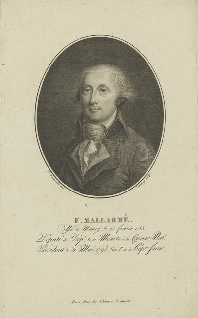 François-René-Augustin Mallarmé 1755-1831, ca. 1800. af Francois Bonneville