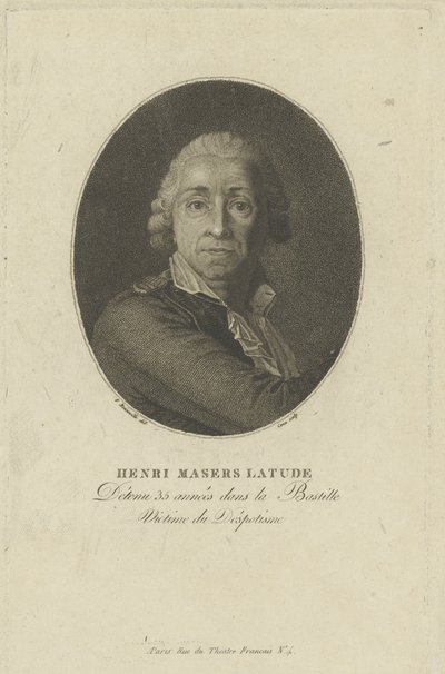 Portræt af Henri Masers de Latude 1725-1805, ca. 1793. af Francois Bonneville