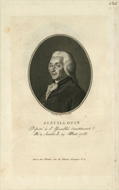 Portræt af Joseph-Ignace Guillotin 1738-1814, 1796. af Francois Bonneville
