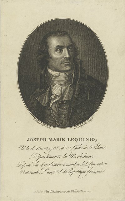 Portræt af Marie Joseph Lequinio 1755-1814, 1795-1799. af Francois Bonneville