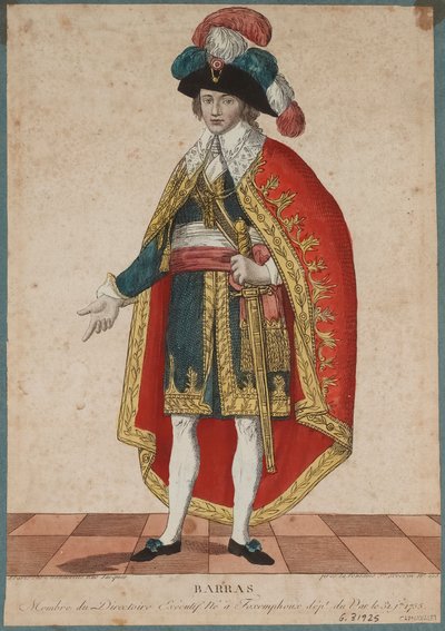 Portræt af Paul de Barras 1755-1829, ca. 1795. af Francois Bonneville