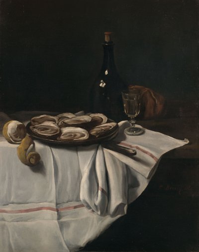 Stilleben med østers af François Bonvin