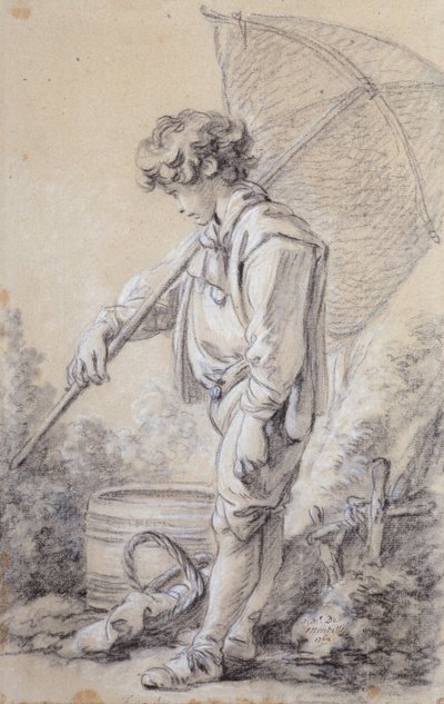 En dreng, der holder et net af François Boucher