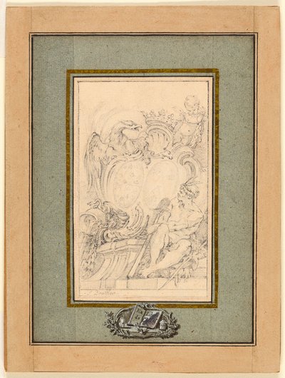 Armorial bogplade for Crozat, Baron de Thiers af François Boucher