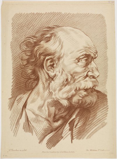Buste af en ældre mand af François Boucher