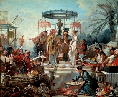 Kinesisk bryllup scene bryllup ved hof af kejseren af Kina. Maleri af Francois Boucher (1703-1770) 1740 Besancon, Musee des Beaux Arts af François Boucher