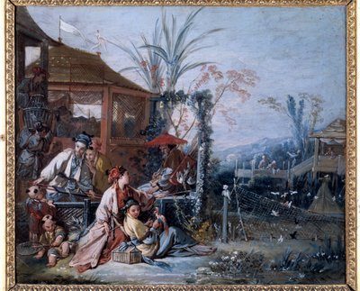 Chinoiserie: "" Jagten"" Maleri af Francois Boucher (1703-1770). Besancon Museum of Fine Arts af François Boucher
