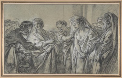 Kristus og den kvinde, der blev taget i hor af François Boucher