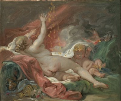 Danae, af Boucher, Francois (1703-1770). Olie på lærred. Mål: 29x35 cm. Nationalmuseum Stockholm af François Boucher