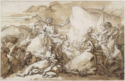 Johannes Døberens prædiken i ørkenen af François Boucher