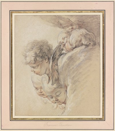 Englehoveder i skyerne (Kristi fødsel) af François Boucher