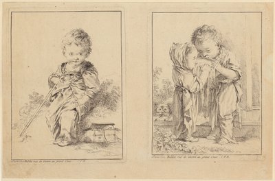 Den lille Savoyard og de små mælkedrikkere [to plader] af François Boucher