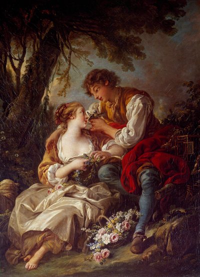 La cage Maleri af Francois Boucher (1703-1770) 1763 søn. 0,93x0,73 m af François Boucher