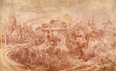 Landskab med figurer af François Boucher