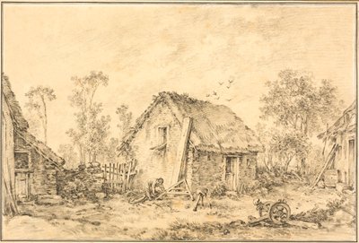 Landskab med rustikt sommerhus af François Boucher