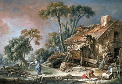 Landskab med bondegård af François Boucher