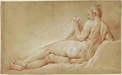 Liggende kvindelig akt set bagfra af François Boucher