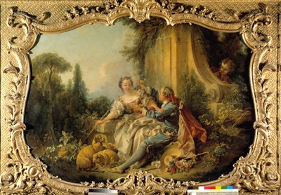 Pastor Gallant Scene Bucolic. Maleri af Francois Boucher (1703-1770). 1737-1738. Paris, Nationalarkivet af François Boucher