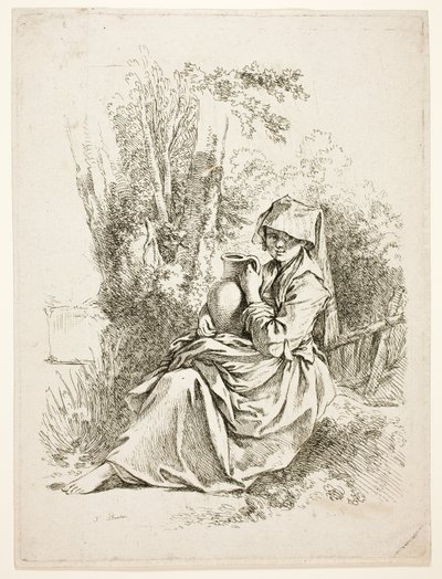 Bondekvinde med en kande af François Boucher