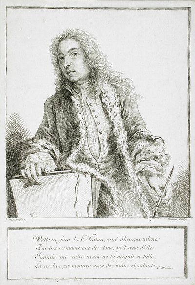Portræt af Antoine Watteau af François Boucher