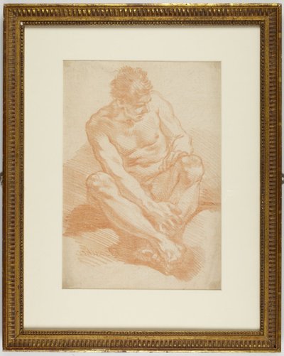 Siddende mand med krydsede ankler af François Boucher