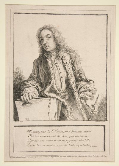 Selvportræt af Antoine Watteau af François Boucher