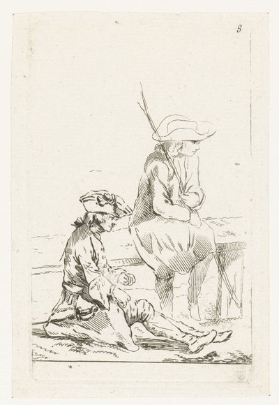 En soldat og en bonde af François Boucher