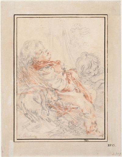 Sovende barn af François Boucher